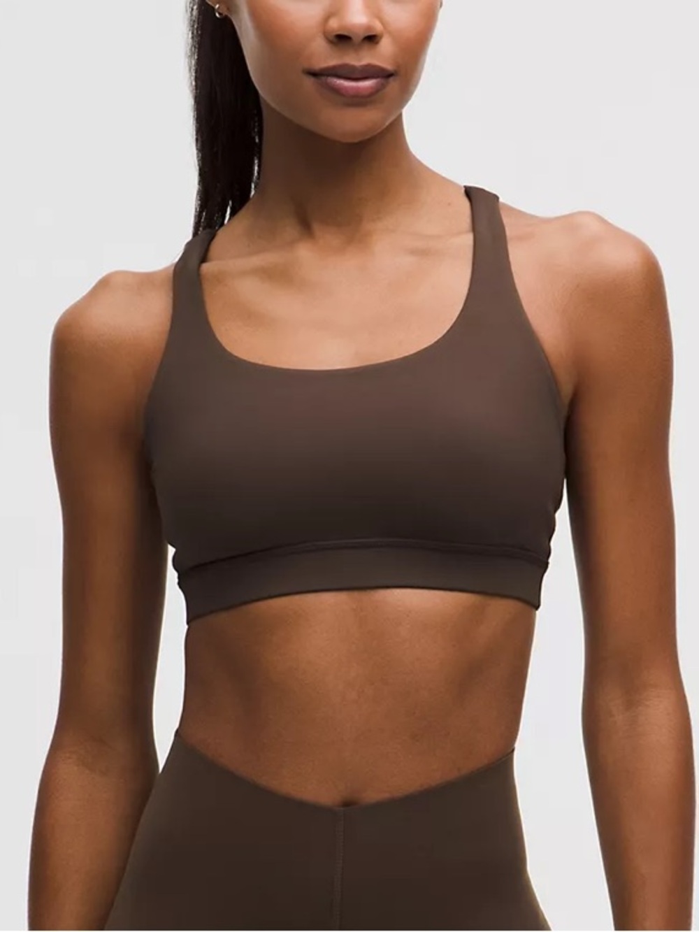 Running Girl Sculpting Scoop Sports Bra in Deep Brown